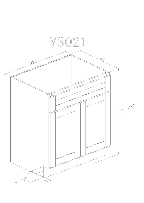 Pearl 30" Vanity Pure White Cabinet (Without sink and countertop)