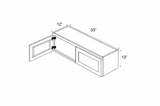 Pearl Wall 33" - Natural Shaker 33 Inches Wall Refrigerator Cabinet (12"D) 13