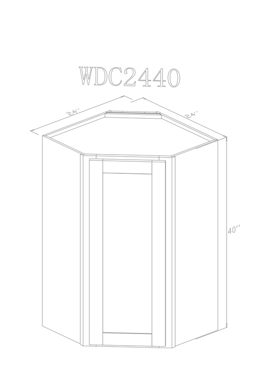 ZC Building Supply Wall 24" - Cognac 24 Inches Wall Corner Cabinet 40