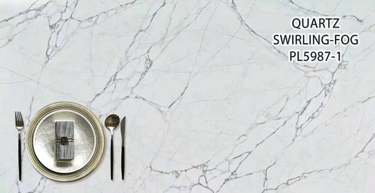 Pearl 2cm Quartz Swirling Fog (PL5987-1) Countertop - Self Pick Up Only