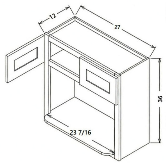 Pearl Wall 27" - Natural Shaker 27 Inches Wall Microwave Cabinet 36