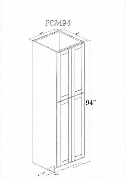 Pearl Tall 24" - Pure White 24 Inches Pantry Cabinet 94"