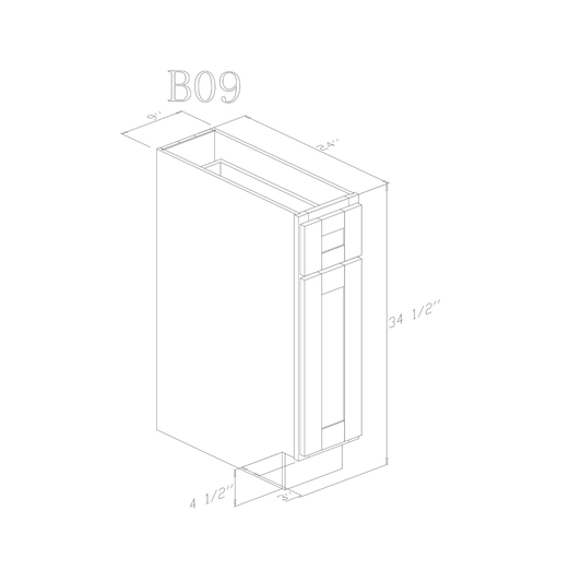 Pearl Base 09" -Hunter Green 9 Inch Base Cabinet