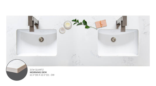 Pearl Morning Dew Vanity Precut Countertop - SELF PICK UP ONLY 60"D