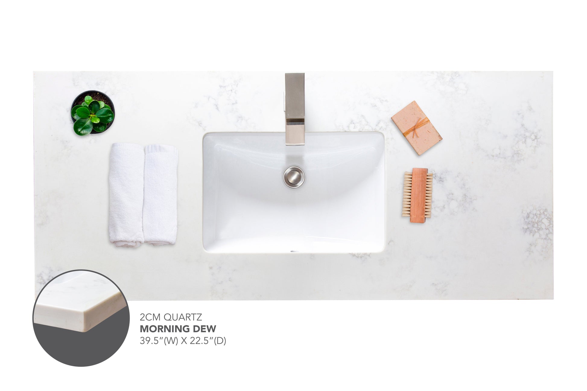 Pearl Morning Dew Vanity Precut Countertop - SELF PICK UP ONLY 30"