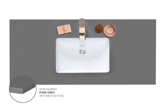 Pearl Pure Grey Vanity Precut Countertop - SELF PICK UP ONLY 30"