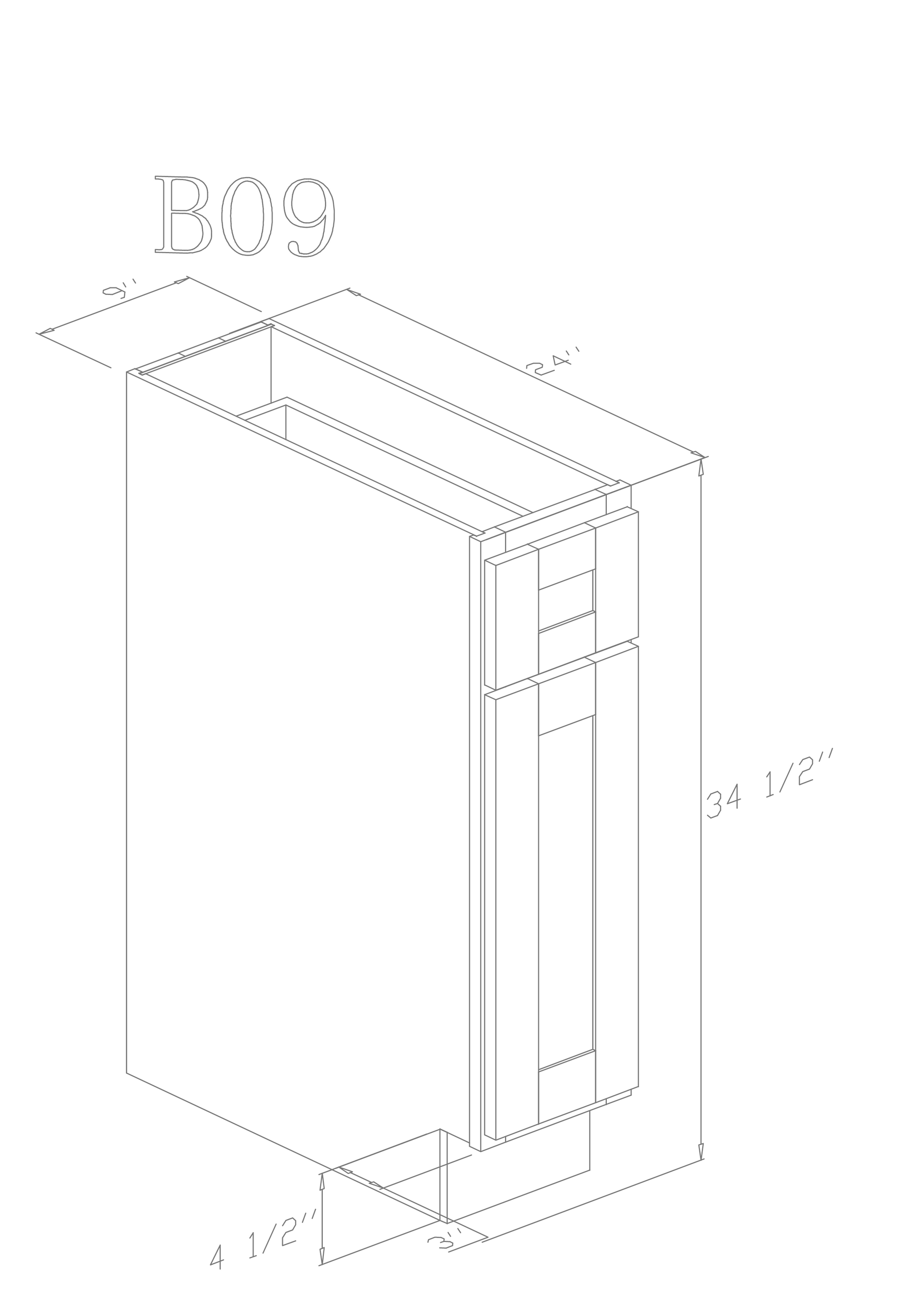 Pearl Base 09"- Pure White 9 Inches Base Cabinet