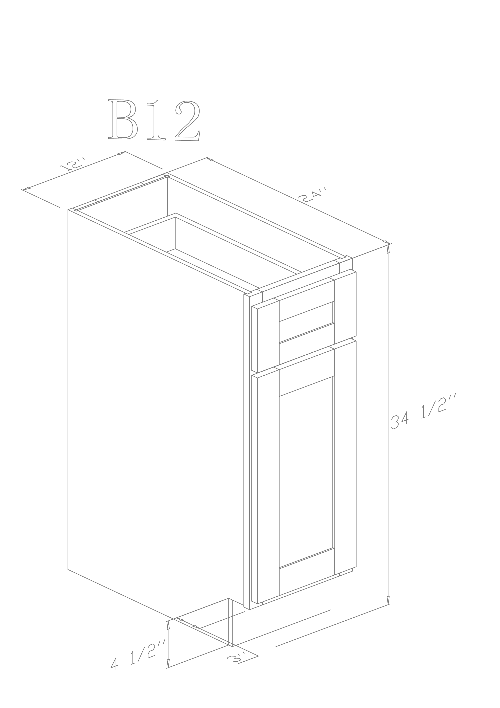 Pearl Base 12"- Pure White 12 Inches Base Cabinet