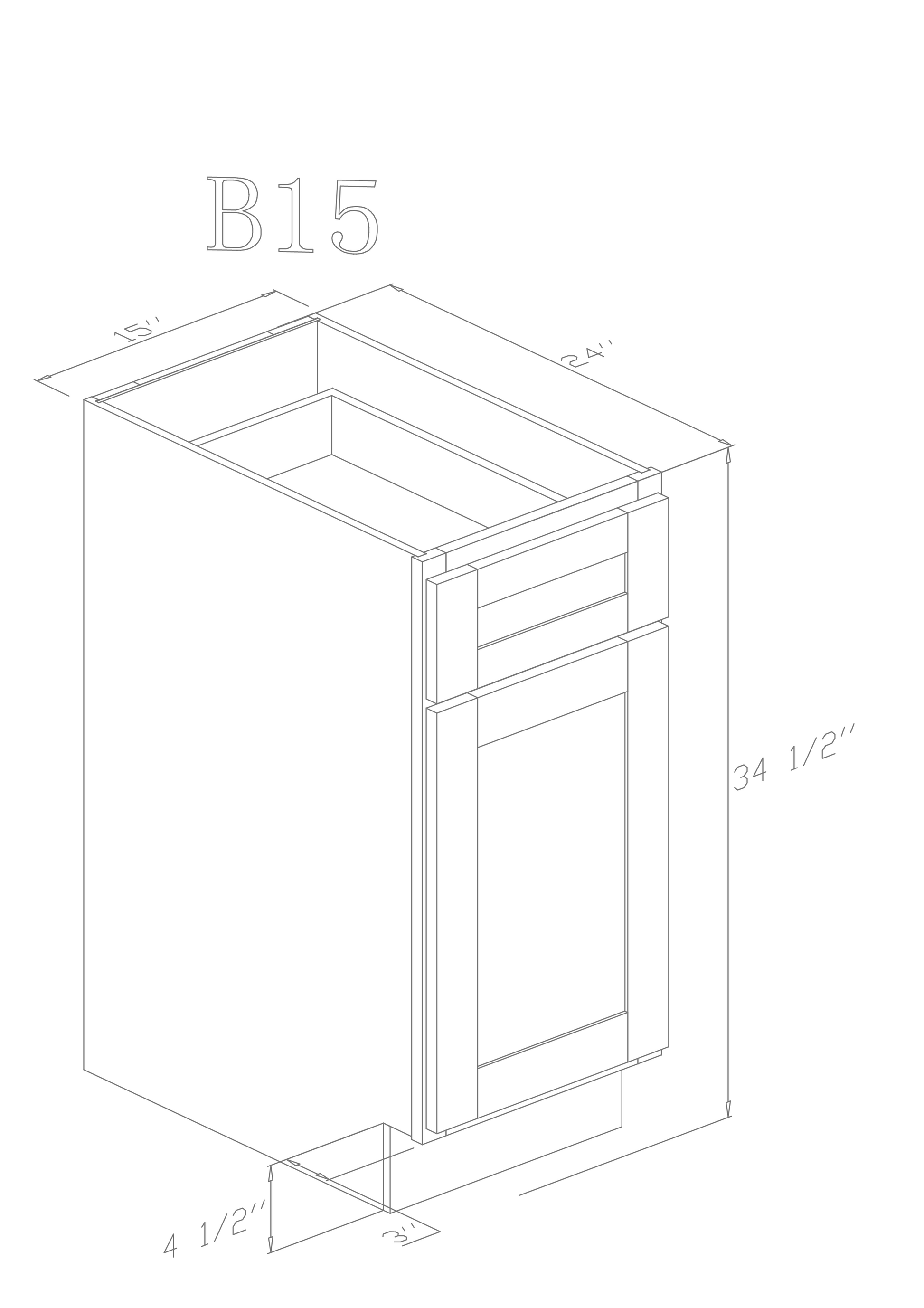 Pearl Base 15"- Pure White 15 Inches Base Cabinet