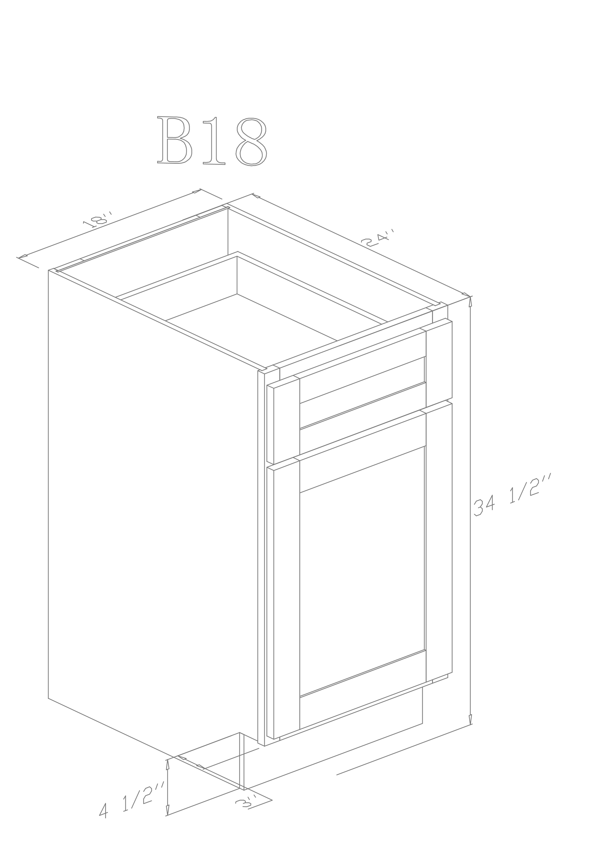 Pearl Base 18" - Natural Shaker 18 Inch Base Cabinet