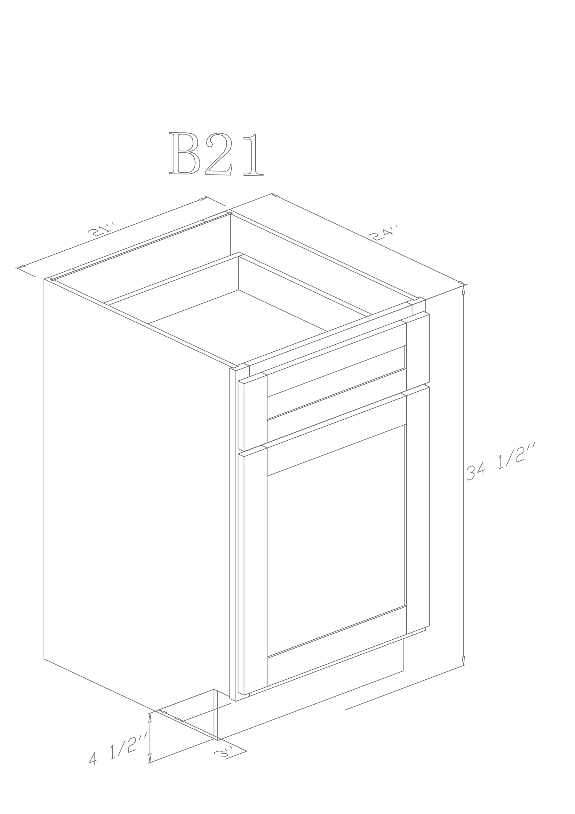 Pearl Base 21" - Pure White 21 Inches Base Cabinet