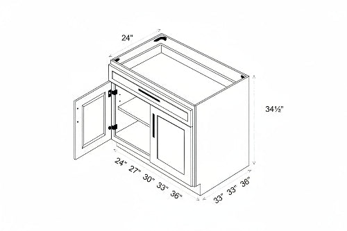 Pearl Base 24" - Pure White 24 Inches Sink Base Cabinet