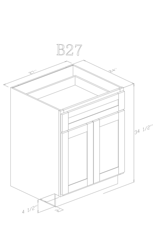 Pearl Base 27" - Pure White 27 Inches Base Cabinet