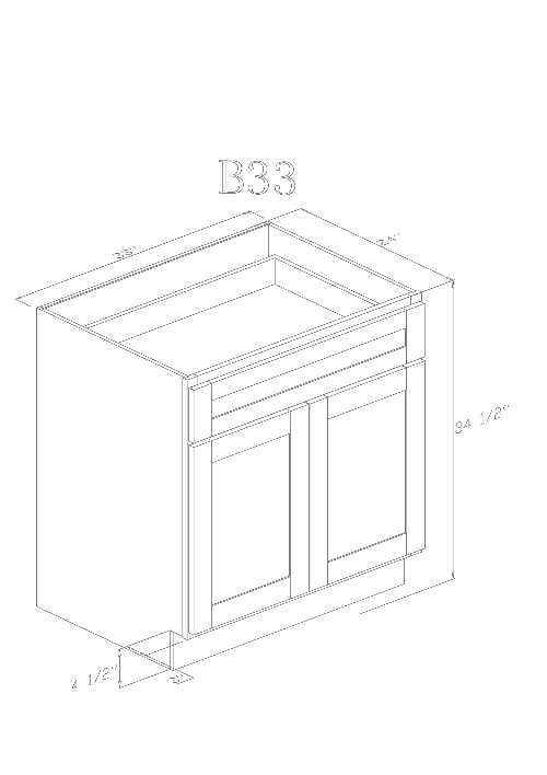 Pearl Base 33"- Pure White 33 Inches Base Cabinet