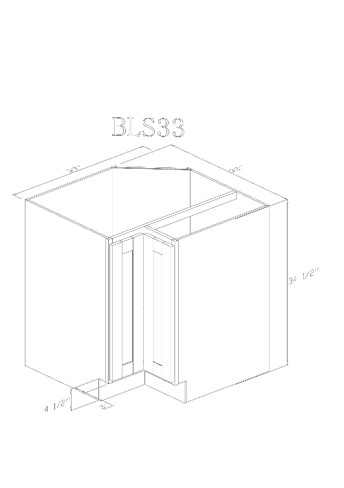 Pearl Base 33" - Pure White 33 Inch Lazy Susan Base Cabinet