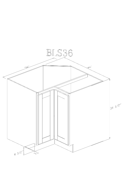 Pearl Base 36" - Pure White 36 Inches Lazy Susan Base Cabinet