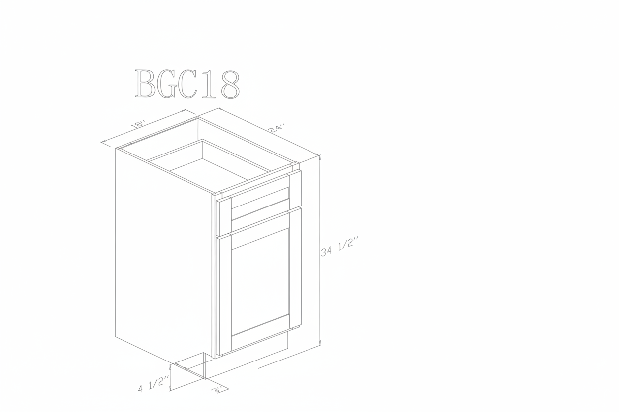 Pearl Base 18"-Natural Shaker 18 Inch Garbage Base Cabinet With Soft Close BGC18