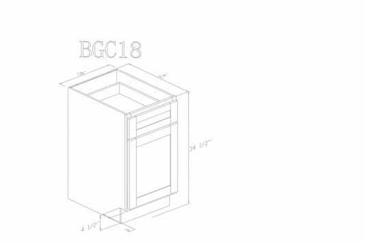 Pearl Base 18"-Natural Shaker 18 Inch Garbage Base Cabinet With Soft Close BGC18