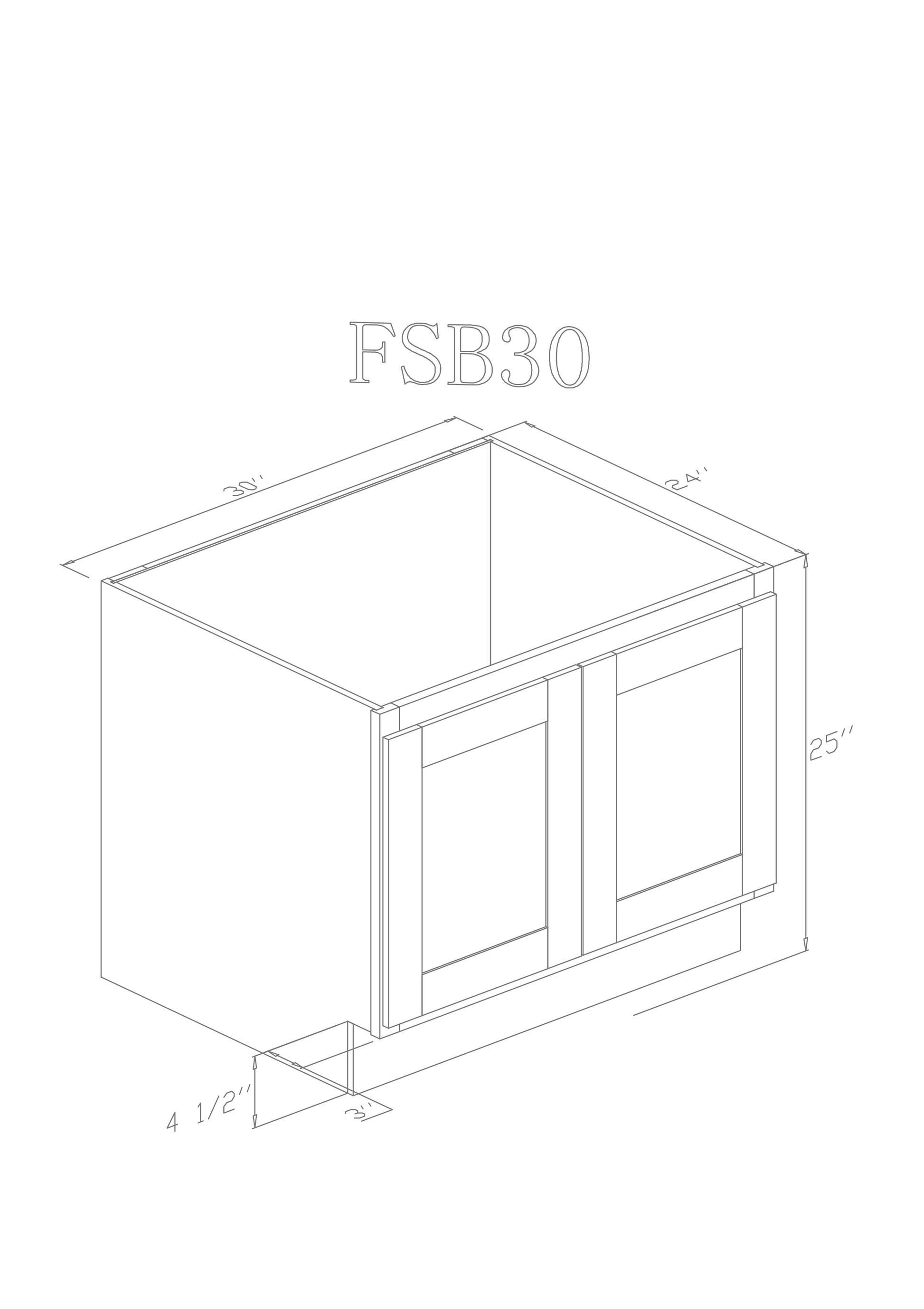 Pearl Base 30" - Natural Shaker 30 inch Farm Sink Base Cabinet