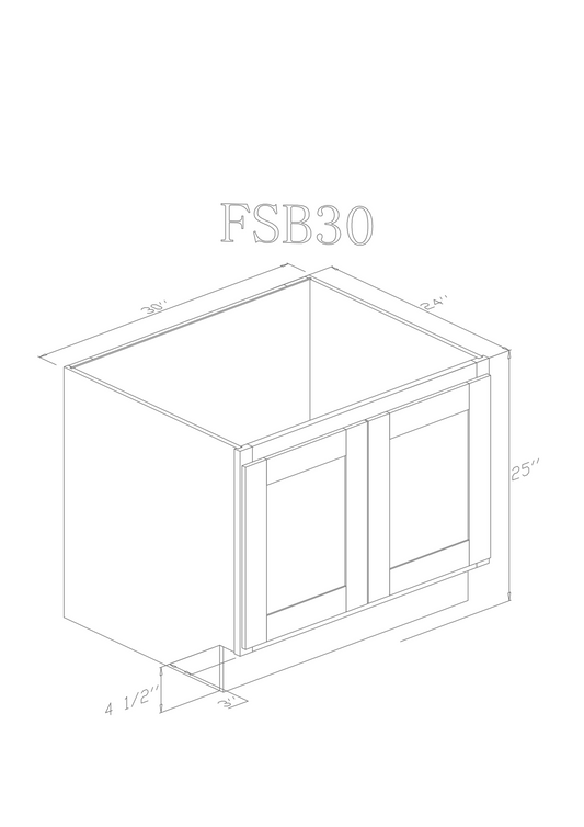 Pearl Base 30" - Natural Shaker 30 inch Farm Sink Base Cabinet