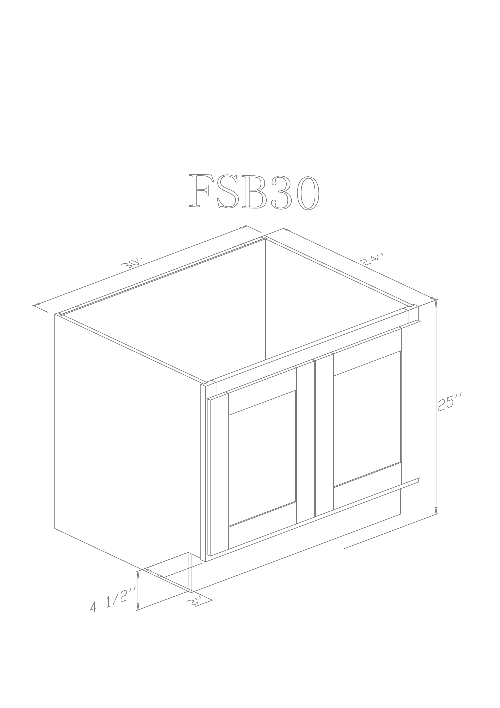 Pearl Base 30" - Pure White 30 inches Farm Sink Base Cabinet