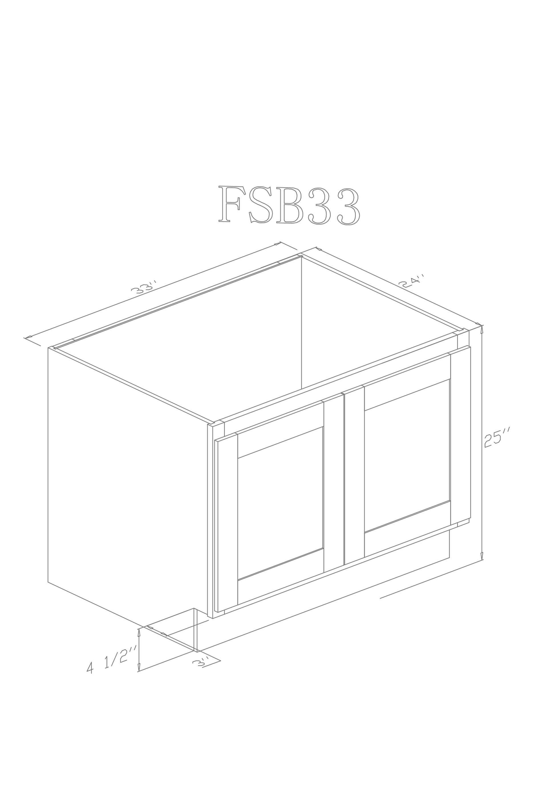 Pearl Base 33" - Natural Shaker Farm Sink Base 33"