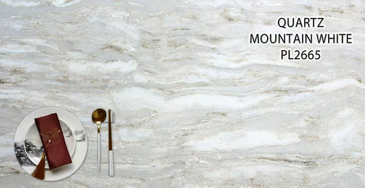 Pearl 2cm Quartz Mountain White (PL2665) Countertop - Self Pick Up Only