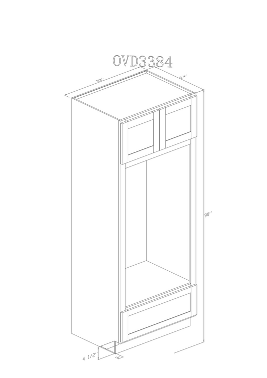 Pearl Tall 33" - Natural Shaker 33 Inches Oven Cabinet 84