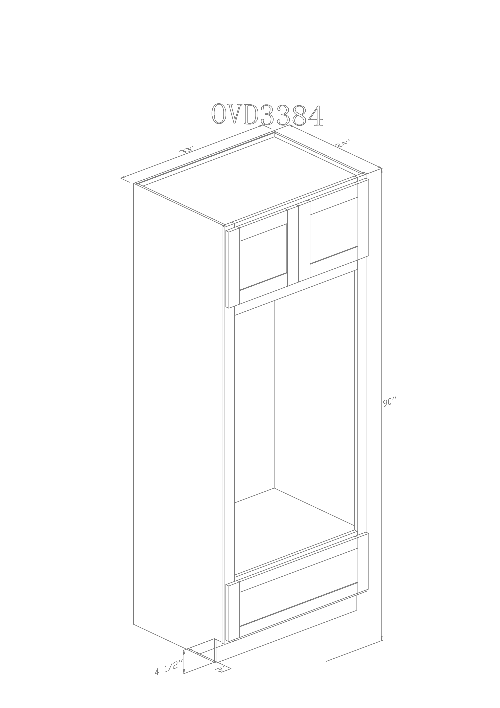 Pearl Tall 33" - Pure White 33 Inches Oven Cabinet 84"