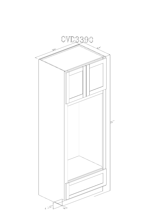 Pearl Tall 33" - Pure White 33 Inches Oven Cabinet 90"