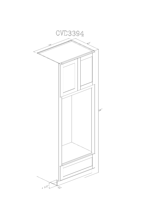 Pearl Tall 33" - Pure White 33 Inches Oven Cabinet 94"