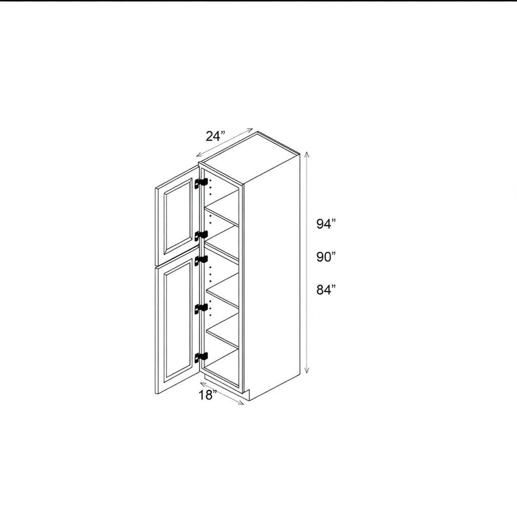 Pearl Tall 18" - Natural Shaker 18 Inches Pantry Cabinet 94"
