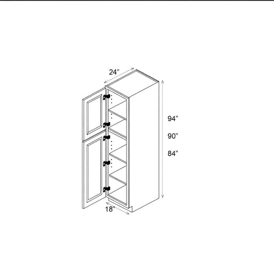 Pearl Tall 18" - Natural Shaker 18 Inches Pantry Cabinet 94"