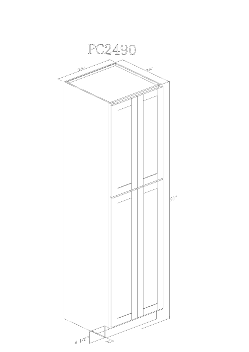 Pearl Tall 24" - Pure White 24 Inches Pantry Cabinet 90"
