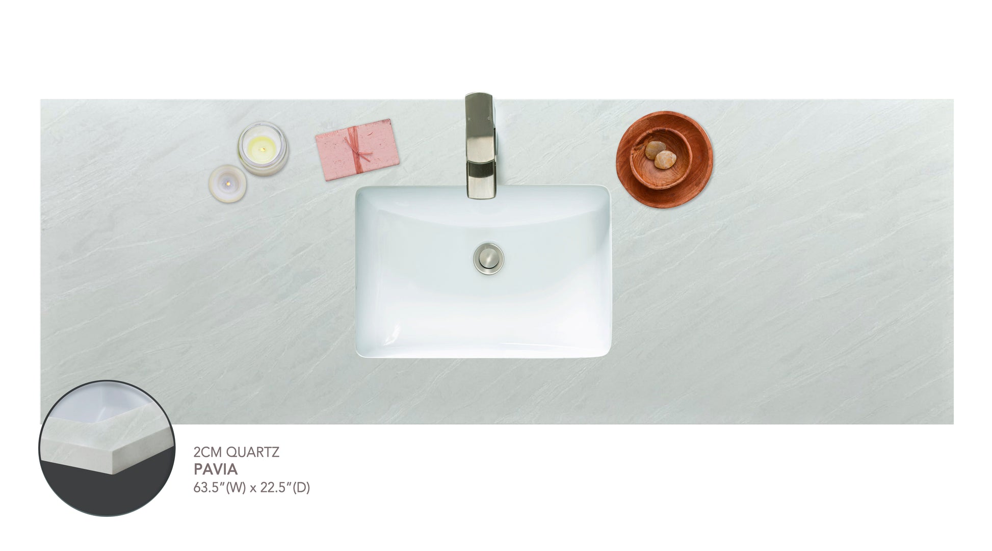 Pearl Pavia Vanity Precut Countertop - SELF PICK UP ONLY 60"S