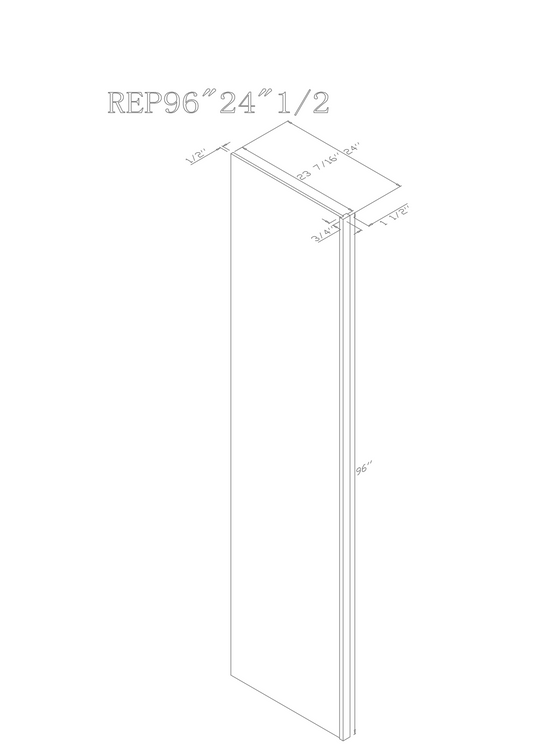 Pearl Natural Shaker Refrigerator Panel 24"D X 96"H--RP