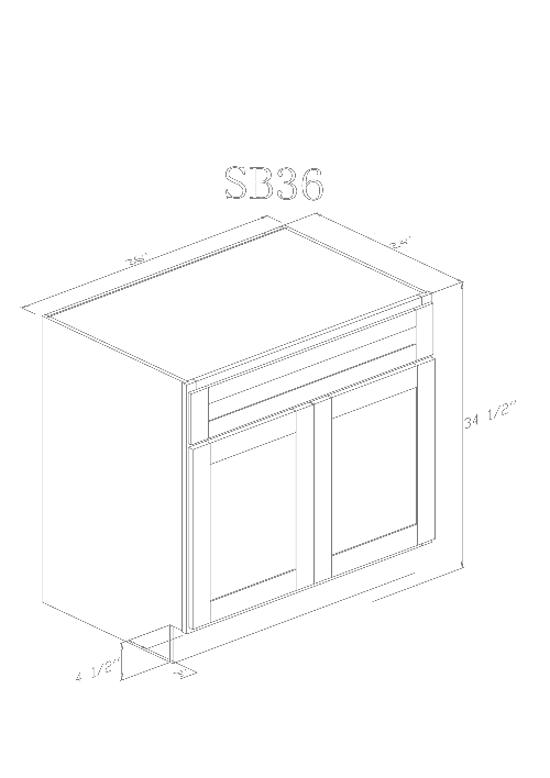 Pearl Base 36" - Pure White 36 Inches Sink Base Cabinet
