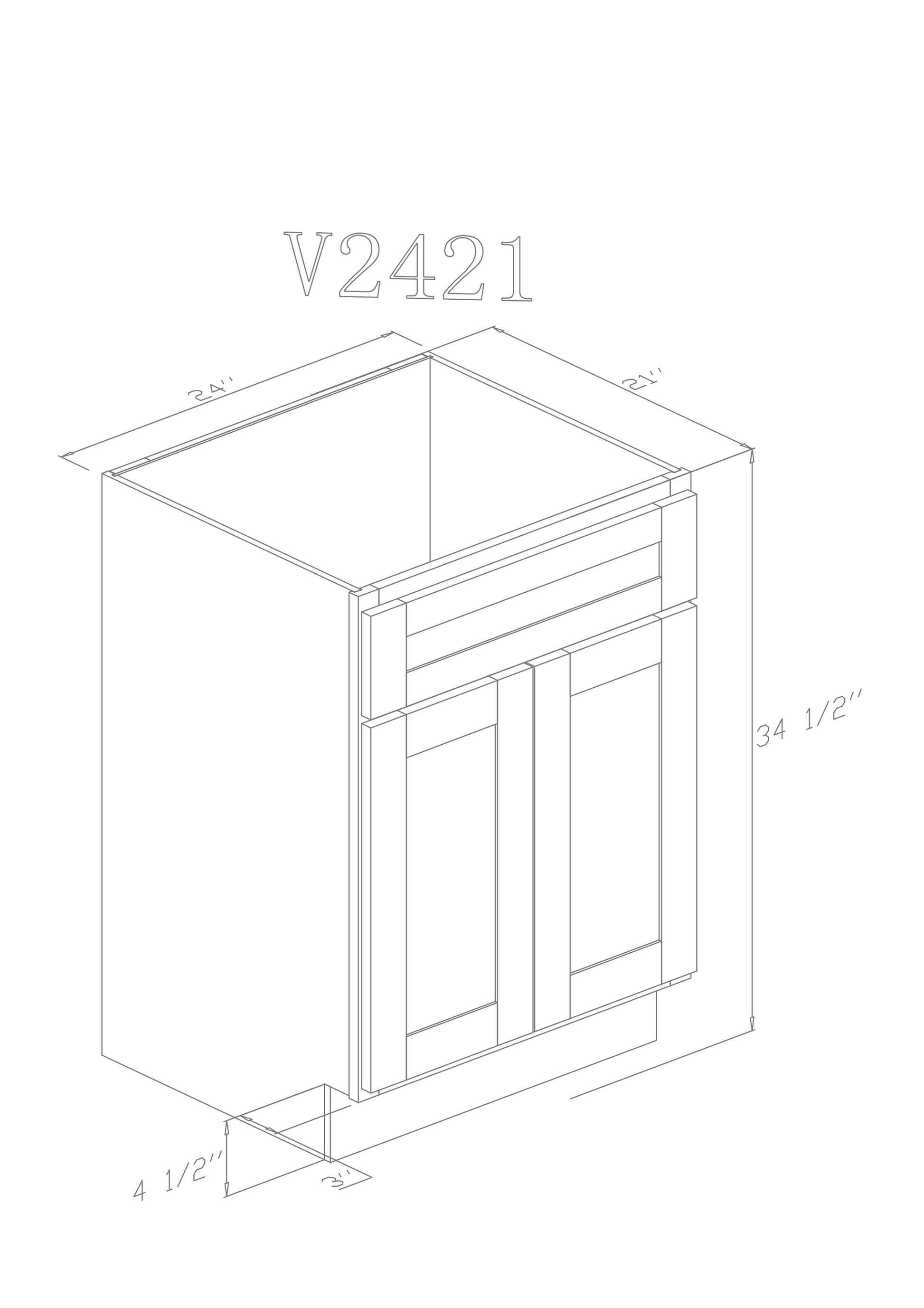 Pearl 24" Vanity Natural Cabinet (Without sink and countertop)