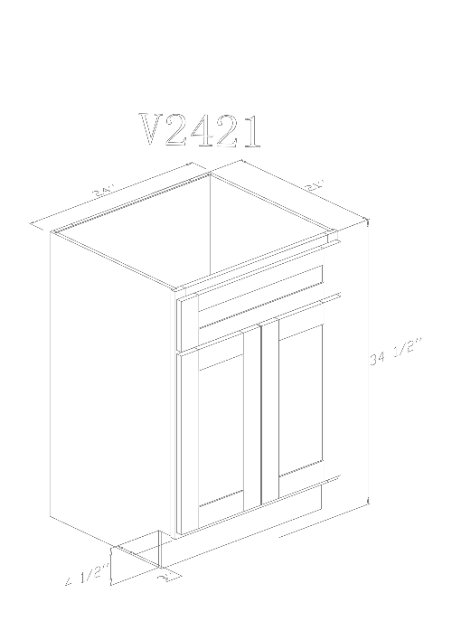 Pearl 24" Vanity Pure White Cabinet (Without sink and countertop)