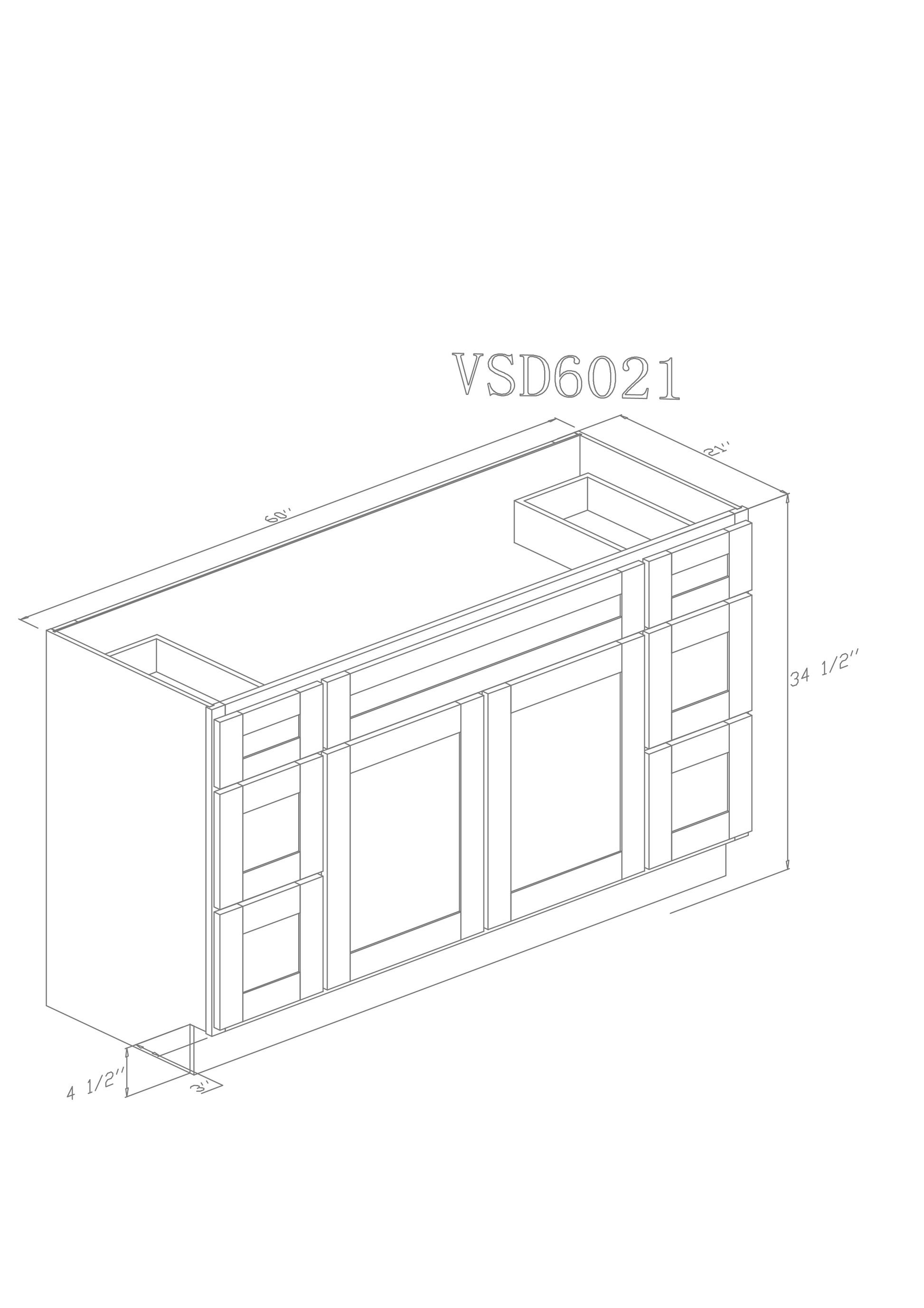 Pearl Natural Shaker Vanity 60" -(Without sink and countertop) Single or Double Sinks 60"S