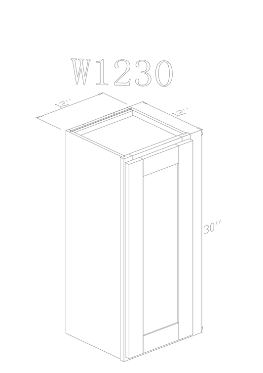 ZC Building Supply Wall 12" - Natural Shaker 12 Inches Wall Cabinet 30