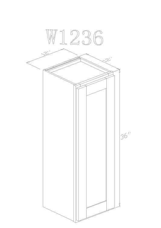 ZC Building Supply Wall 12" - Natural Shaker 12 Inches Wall Cabinet 36