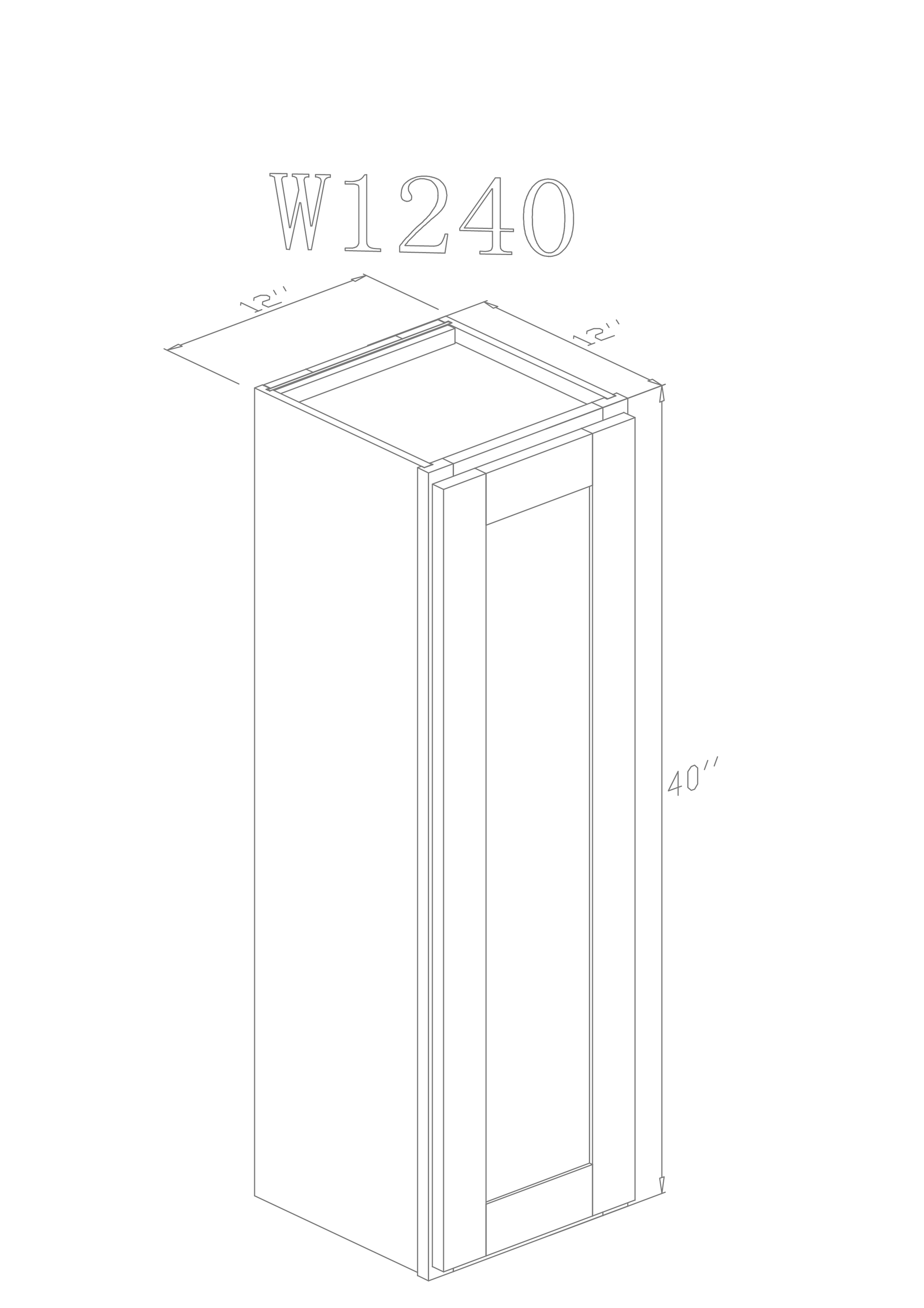 Pearl Wall 12" - Pure White 12 Inches Wall Cabinet 40"