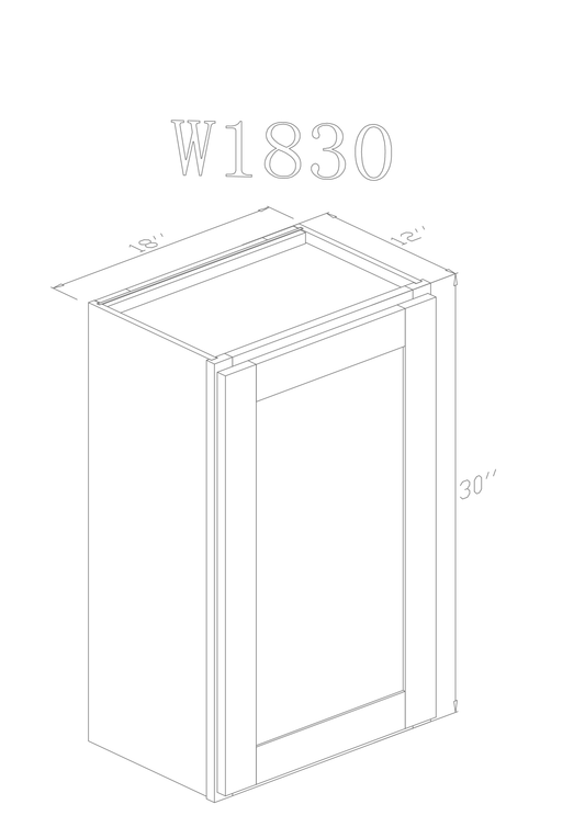 ZC Building Supply Wall 18" - Pure White 18 Inches Wall Cabinet 30"