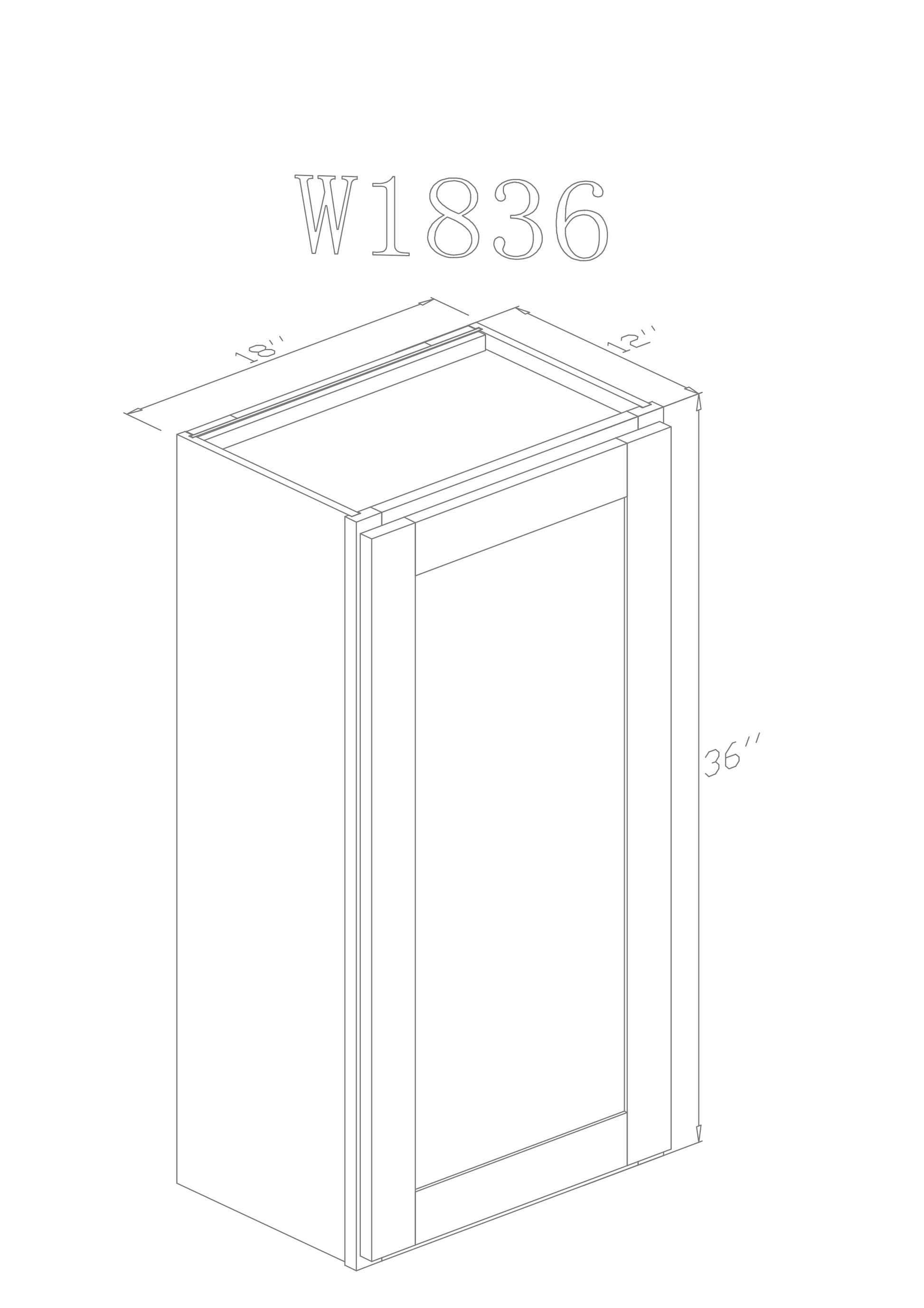 ZC Building Supply Wall 18" - Pure White 18 Inches Wall Cabinet 36"