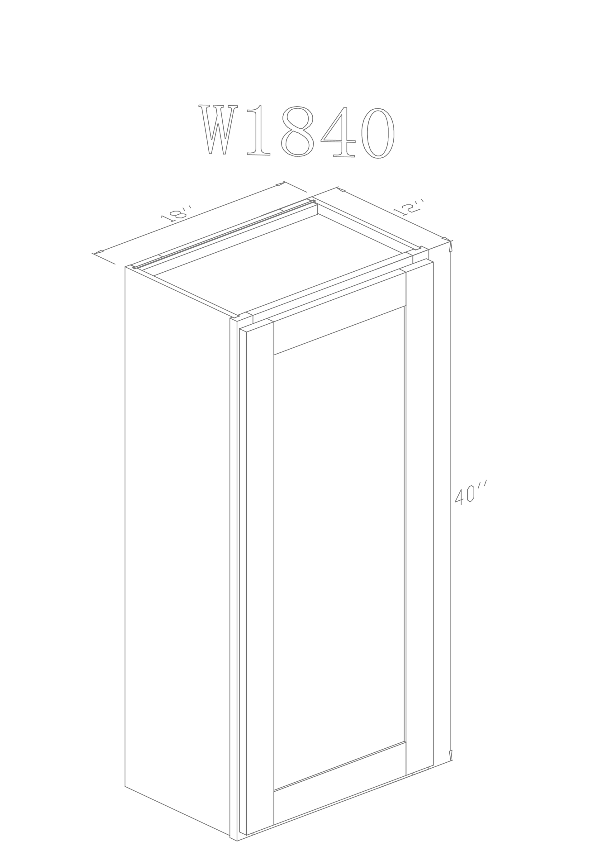 ZC Building Supply Wall 18" - Pure White 18 Inches Wall Cabinet 40"