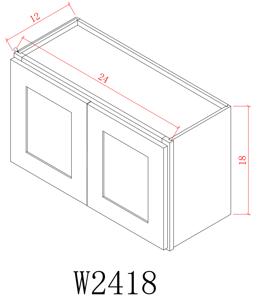 Pearl Wall 24" - Natural Shaker 24 Inches Wall Cabinet 18