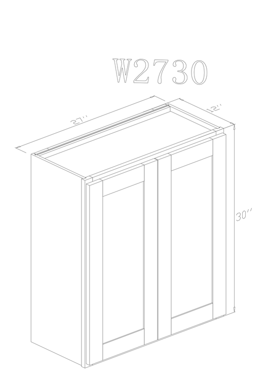 Pearl Wall 27" - Pure White 27 Inches Wall Cabinet 30"
