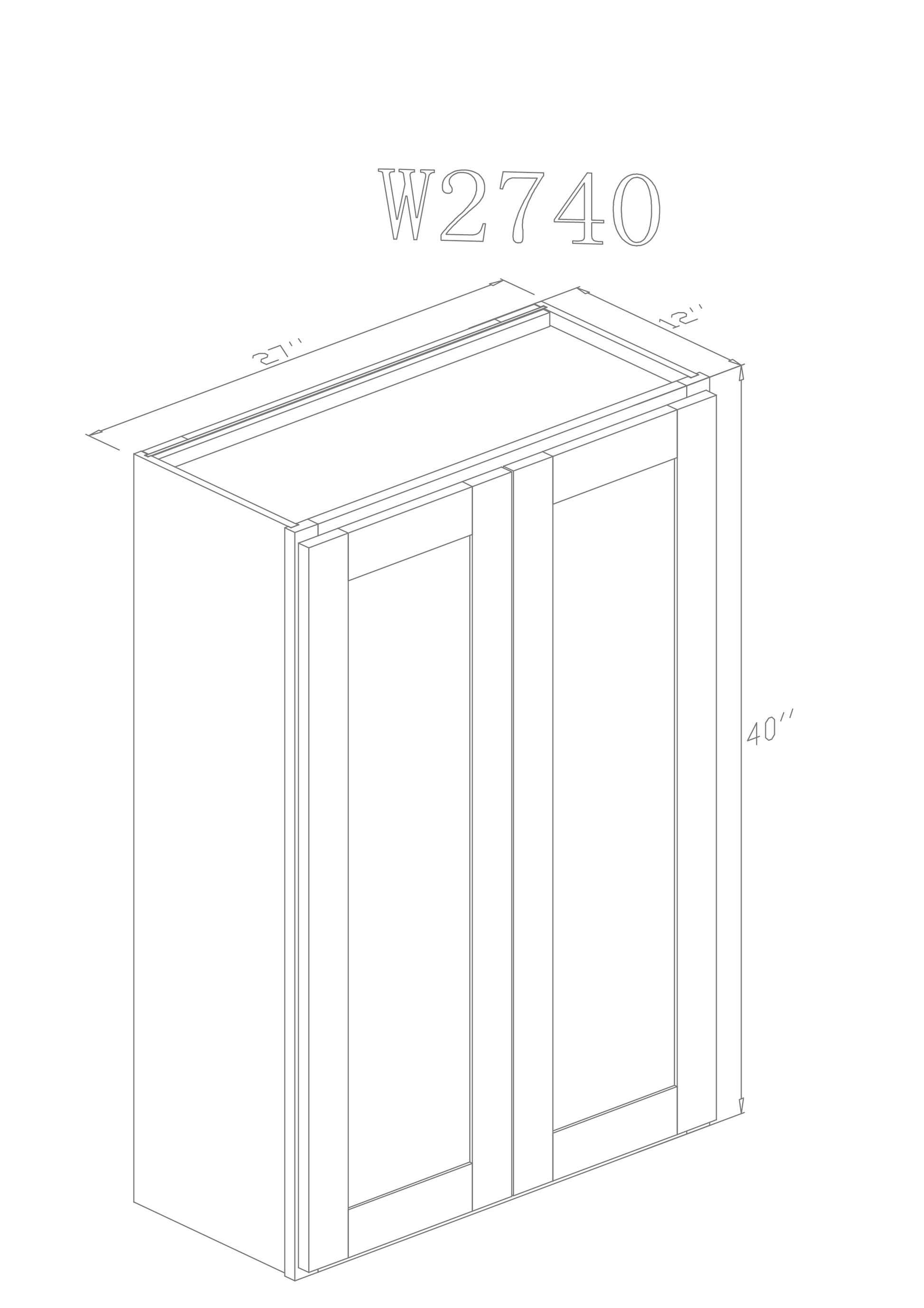 Pearl Wall 27" - Pure White 27 Inches Wall Cabinet 40"