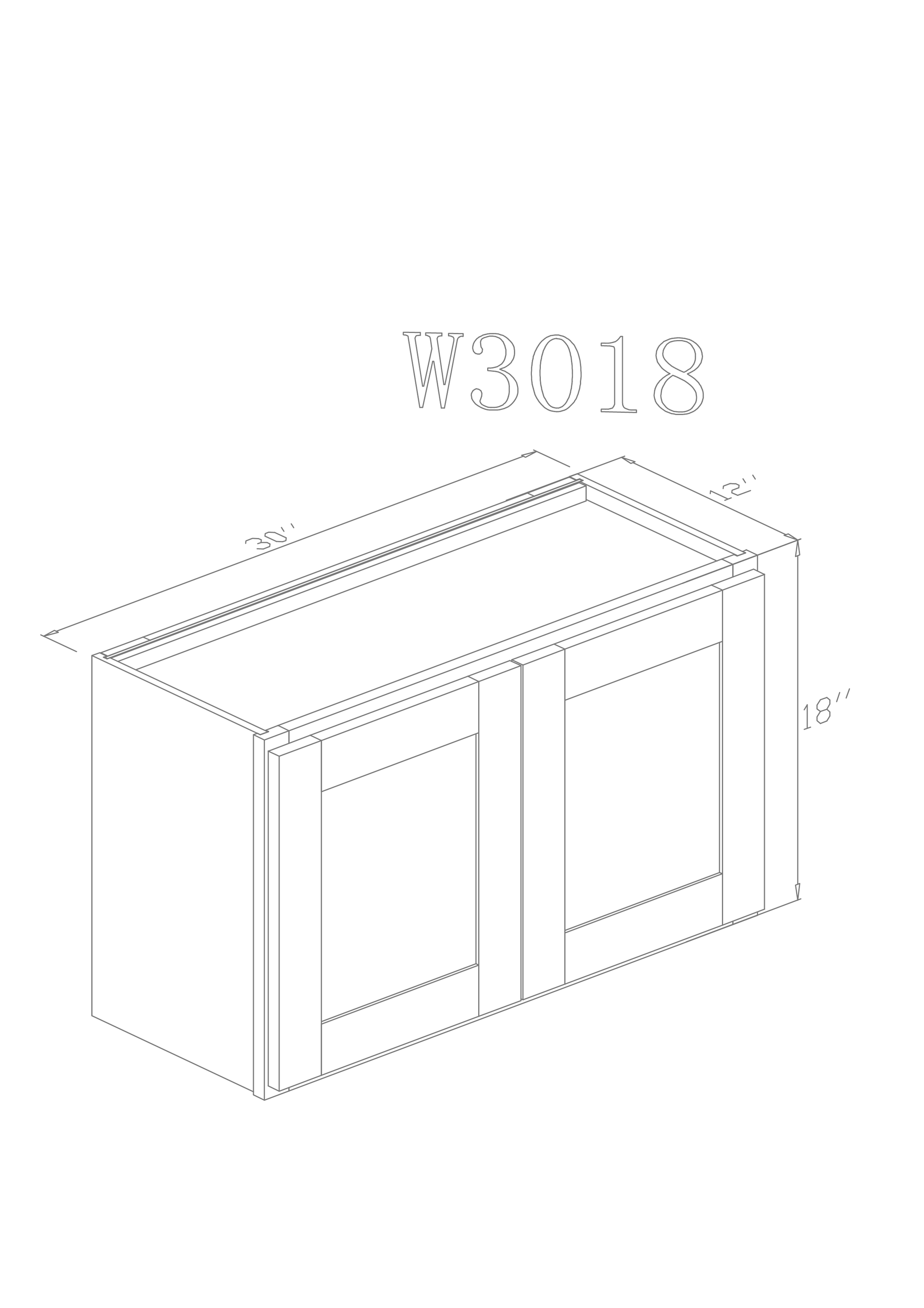 Pearl Wall 30" - Natural Shaker 30 Inches Wall Stove Cabinet 18